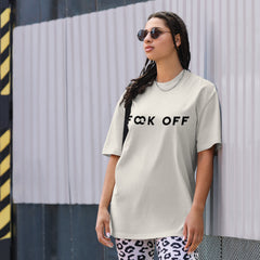 F**k Off Bone Oversized Faded Tee